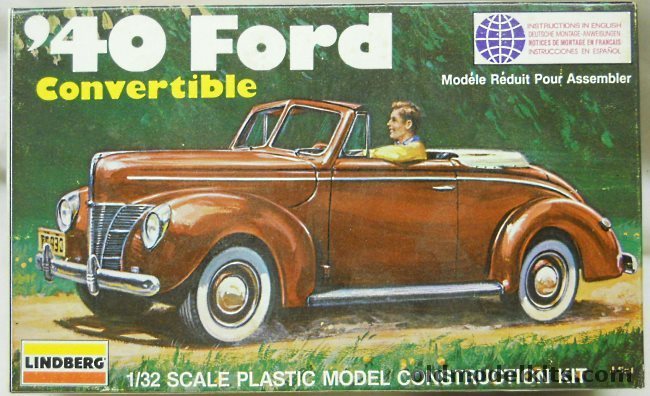 Lindberg 1/32 1940 Ford Custom Convertible - (ex Pyro), 2120 plastic model kit